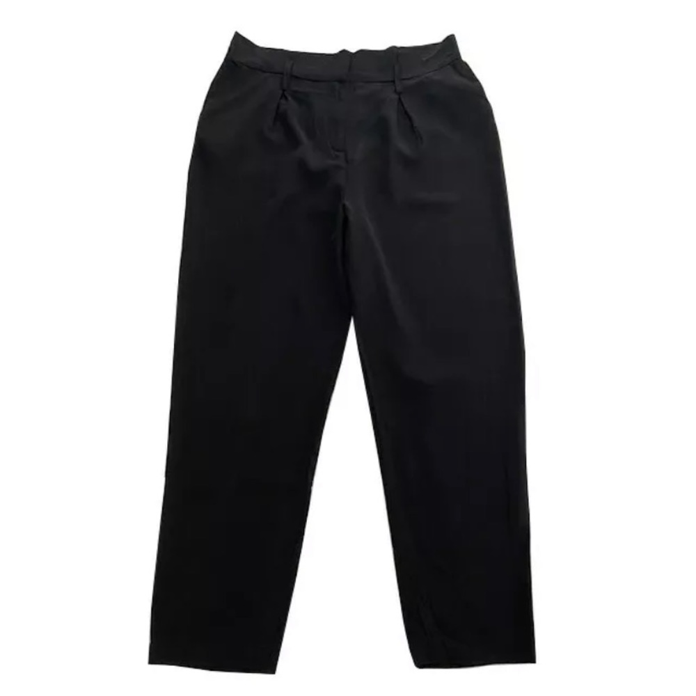 Socialite Black Lycocell High Paper Bag Waisted Pants